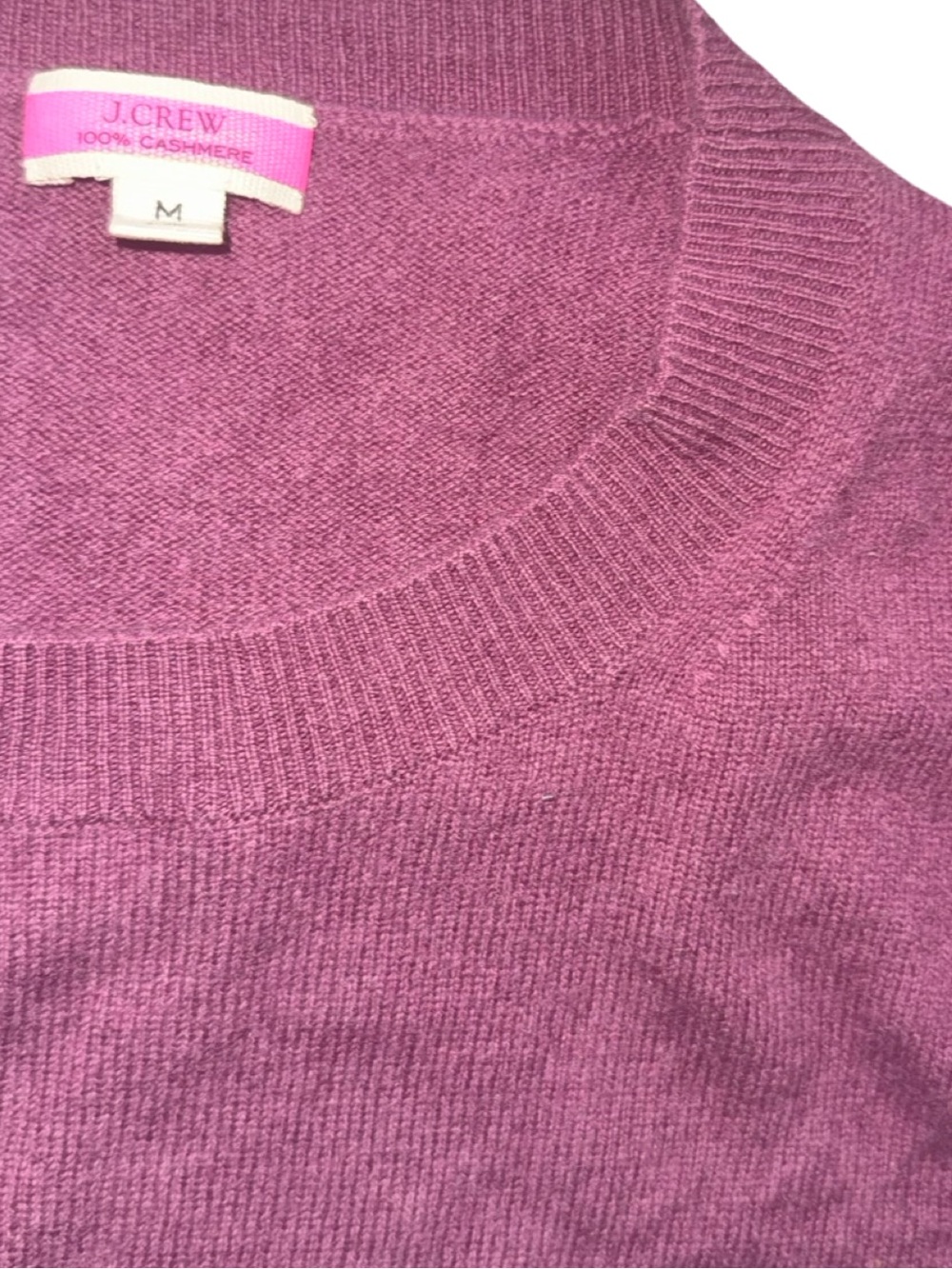 J.Crew 100% Cashmere Crewneck Sweater Plum Purple Size M - Picture 4 of 7